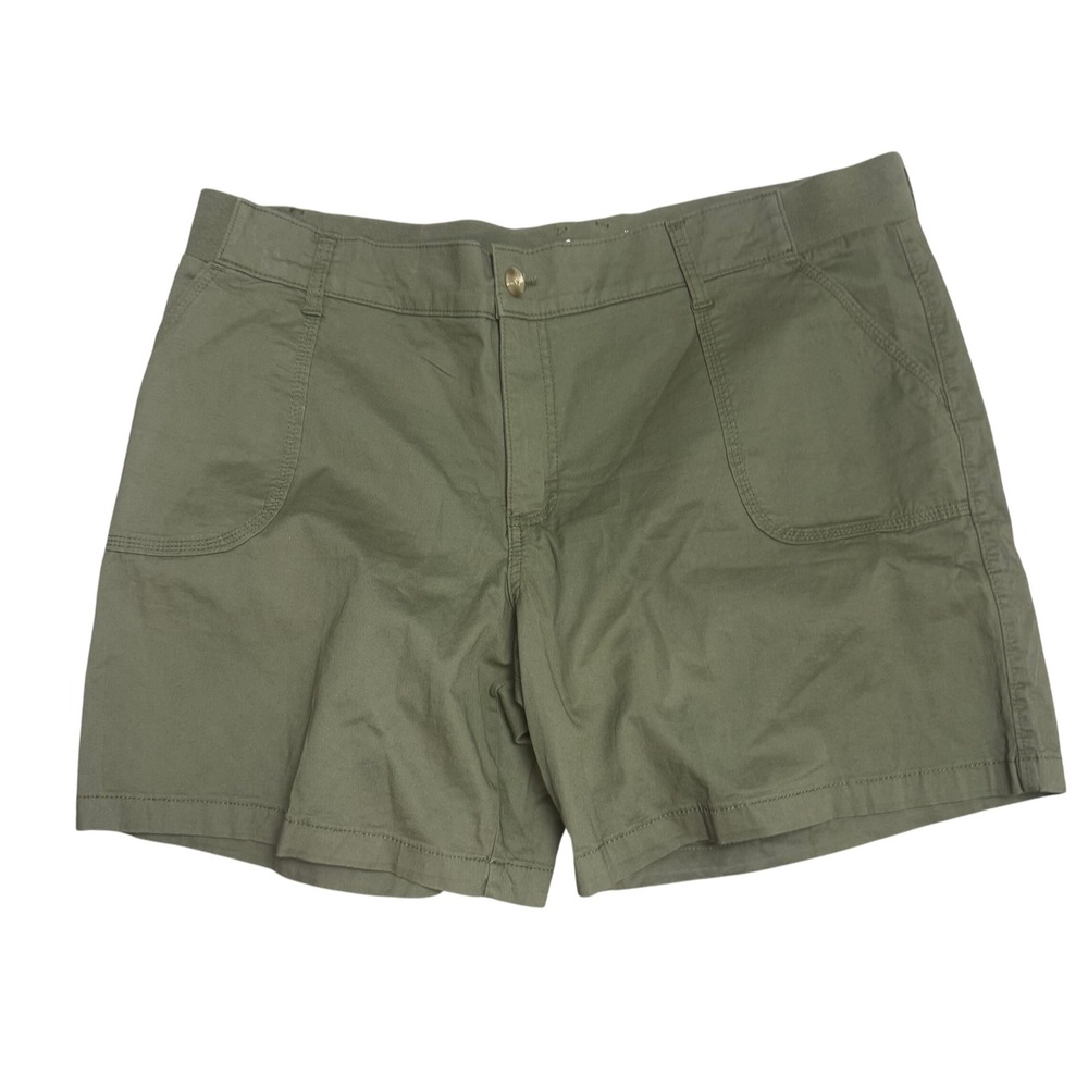Lee Riders‎ Mid Rise Shorts Olive Green Cotton Blend Casual Everyday Size 20